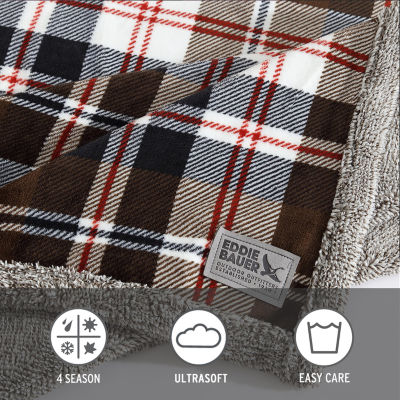 Eddie Bauer Trailhead Plaid Plush Lightweight Throw