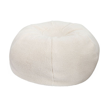 Duncan Sherpa Bean Bag Chair, One Size, White