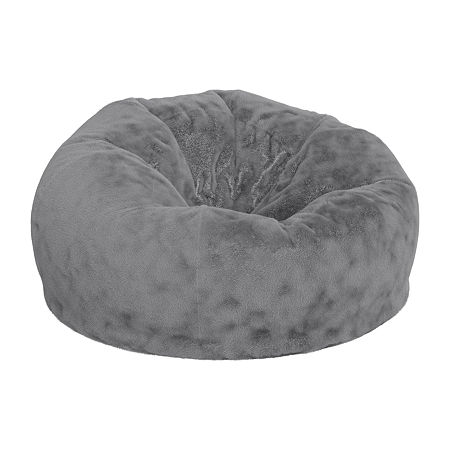 Duncan Furry Bean Bag Chair, One Size, Gray