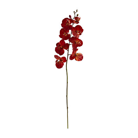 Nearly Natural Red Orchid Stem Artificial Flowers, One Size, Red