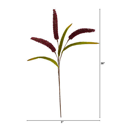 Nearly Natural Red Sorghum Stem Artificial Flowers, One Size, Red