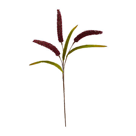 Nearly Natural Red Sorghum Stem Artificial Flowers, One Size, Red