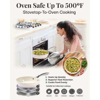 Gotham Steel Hammered Cream 15-pc. Non-Stick Ceramic Cookware and Bakeware Set