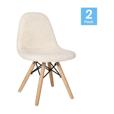 Zula Padded Sherpa Side Chair for Kids - Set of 2