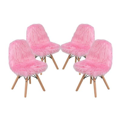 Zula Shaggy Dog Accent Chairs for Kids - Set of 4