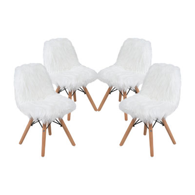 Zula Shaggy Dog Accent Chairs for Kids - Set of 4