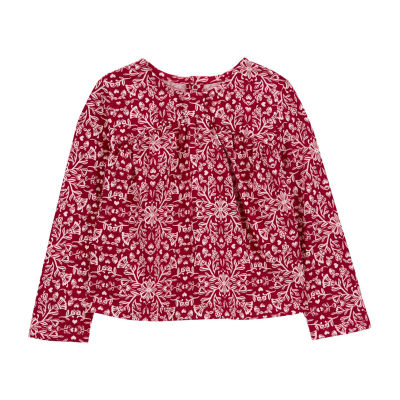 Carter's Toddler Girls Round Neck Long Sleeve Peasant Top