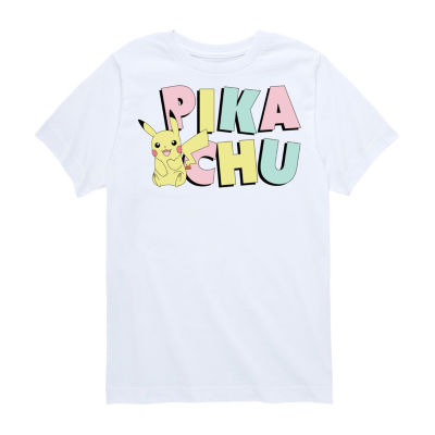 Big Girls Crew Neck Short Sleeve Pokeman Graphic T-Shirt