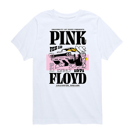Big Girls Crew Neck Short Sleeve Pink Floyd T-Shirt, X-large, White