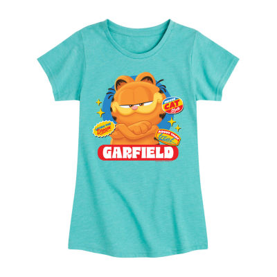 Big Girls Crew Neck Short Sleeve Garfield Graphic T-Shirt