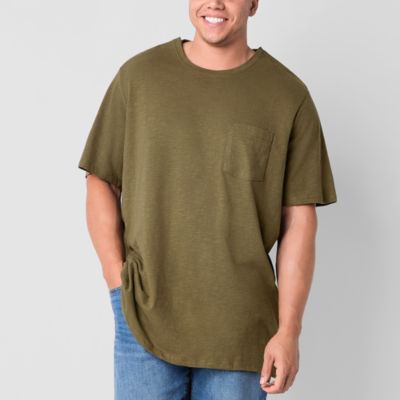 mutual weave Big and Tall Mens Crew Neck Short Sleeve Easy-on + Easy-off Adaptive Pocket T-Shirt