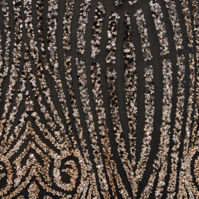 Bob Mackie Womens Plus Sleeveless Sequin Evening Gown