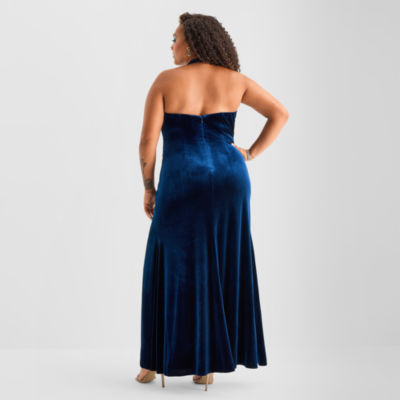 Bob Mackie Womens Plus Sleeveless Evening Gown