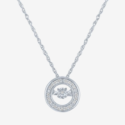 Yes, Please! (G-H, Si2-I1) Womens Diamond Accent Lab Grown White Diamond Accent Sterling Silver 18 Inch Pendant Necklace