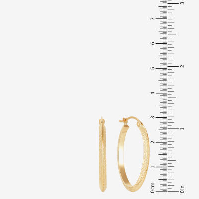 Womens 14K Gold 20mm Round Hoop Earrings
