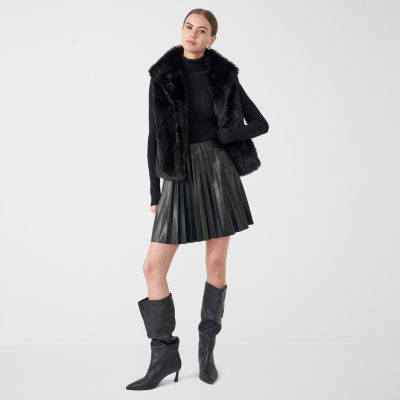 RM Rebecca Minkoff Womens Faux Fur Vest, Color: Black - JCPenney