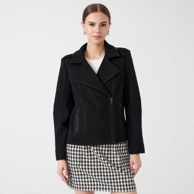 RM Rebecca Minkoff Womens Motorcycle Jacket, Color: Black - JCPenney