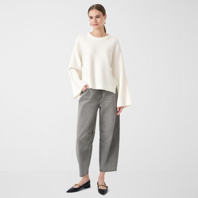 RM Rebecca Minkoff Womens Crew Neck Long Sleeve Pullover Sweater