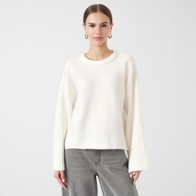 RM Rebecca Minkoff Womens Crew Neck Long Sleeve Pullover Sweater
