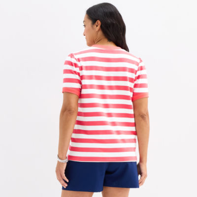 St. John's Bay Womens Short Sleeve Sweatshirt