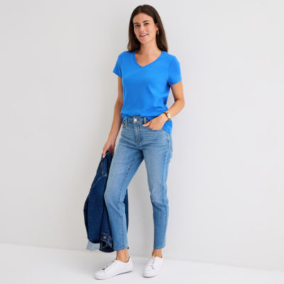 St. John's Bay Womens V Neck Short Sleeve T-Shirt