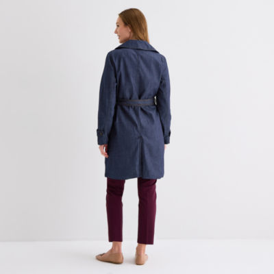 Liz Claiborne Denim Jacket Womens Lightweight Trench Coat