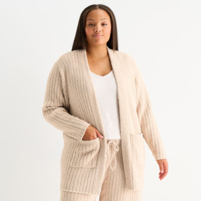 Ambrielle Womens Long Sleeve Plus Pajama Top