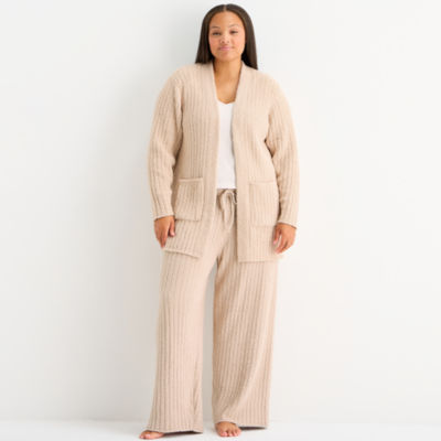 Ambrielle Womens Long Sleeve Plus Pajama Top