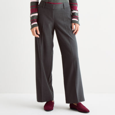 Liz Claiborne Audra Womens Wide Leg Mid Rise Trouser - JCPenney