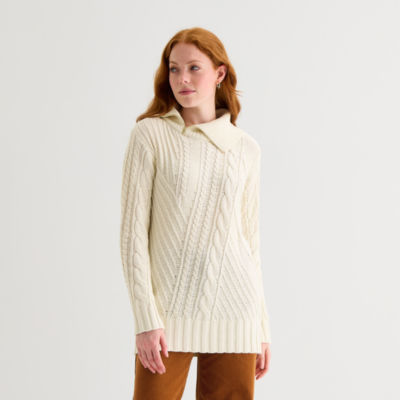 Cable Knit Sweater Jcpenney Mock Neck Sweater John's Bay Tall