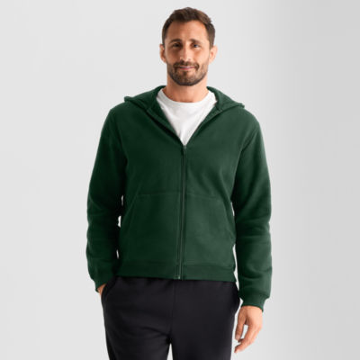 Xersion Quick Dry Cotton Blend Fleece Mens Long Sleeve Fleece Zipper Active Hoodie