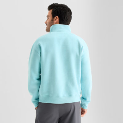 Xersion Quick Dry Cotton Blend Fleece Mens Mock Neck Long Sleeve