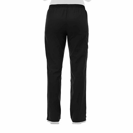 Fundamentals By White Swan 14720 Cargo Womens Plus Scrub Pants, Petite 2x, Black