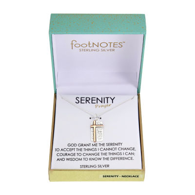 Footnotes Faith Sterling Silver 16 Inch Link Cross Pendant Necklace