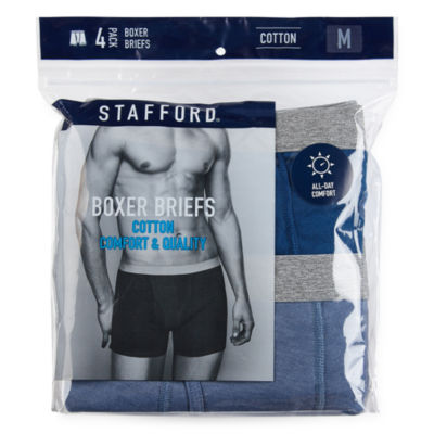 Stafford Cotton Mens Big and Tall 4 Pack Boxer Briefs 302866