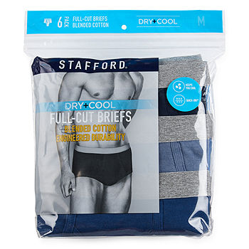 Buy Stafford 6 Pack Blended Cotton Full-Cut Briefs (Black Grey