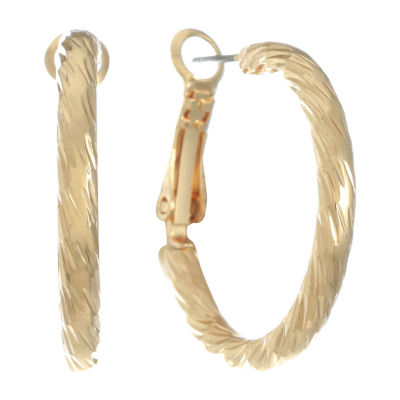 Jewelry Gold Tone Hoop Earrings, Color Gold Tone JCPenney