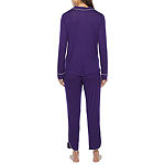 Ambrielle Womens Long Sleeve 2-pc. Pant Pajama Set