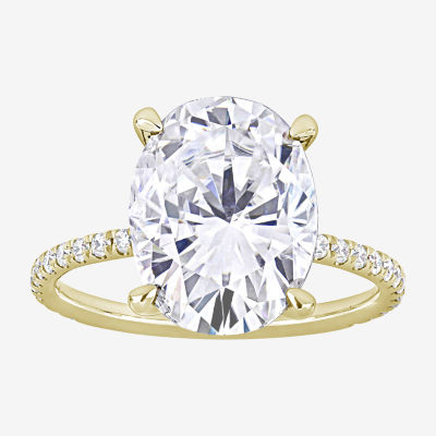 Womens 7/8 Lab Created White Moissanite 10K Gold