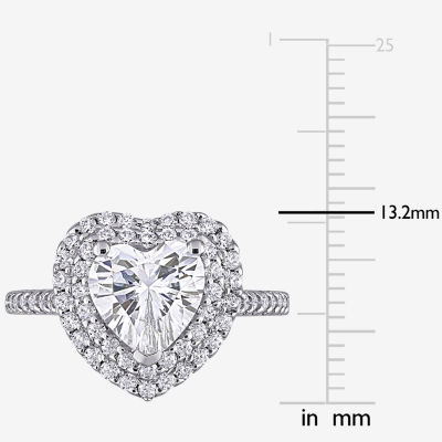 Womens 2 5/8 Ct. T.W. Lab Created White Moissanite 10K White Gold Heart Engagement Ring