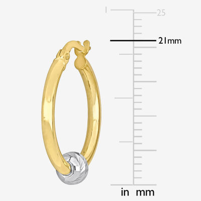 Womens 14K Gold 21mm Circle Hoop Earrings