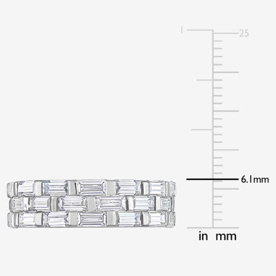 Womens 4MM 4 5/8 Ct. T.W. Lab Created White Moissanite Sterling Silver Anniversary Eternity Band
