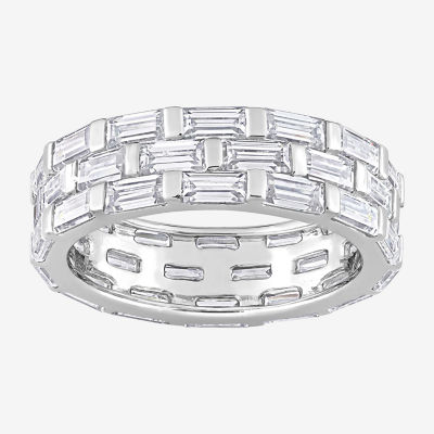 Womens 4MM 4 5/8 Ct. T.W. Lab Created White Moissanite Sterling Silver Anniversary Eternity Band