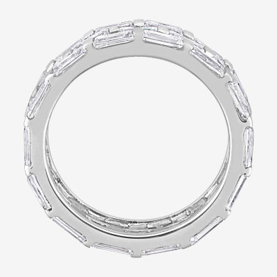 Womens 4MM 4 5/8 Ct. T.W. Lab Created White Moissanite Sterling Silver Anniversary Eternity Band