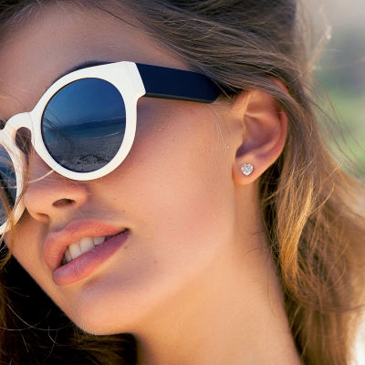 4 CT. T.W. Lab Created White Moissanite Sterling Silver 8.5mm Stud Earrings