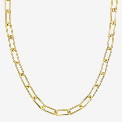 Womens 18K Gold Over Silver 20 Inch Link Necklace