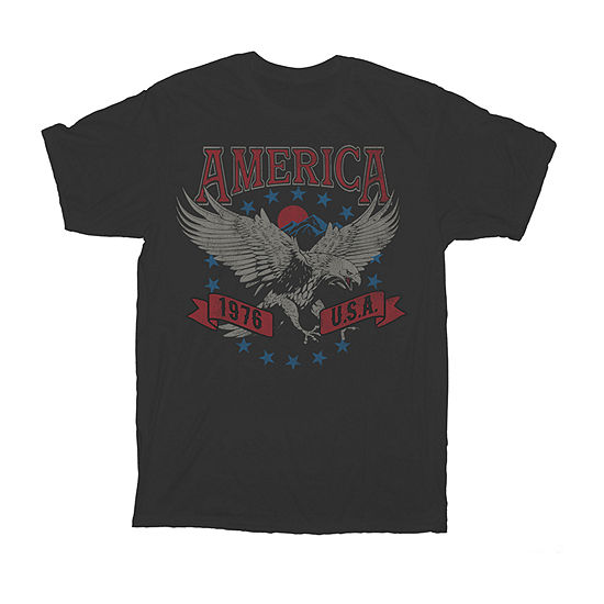 Big and Tall Mens Crew Neck Short Sleeve Regular Fit Americana Graphic T-Shirt
