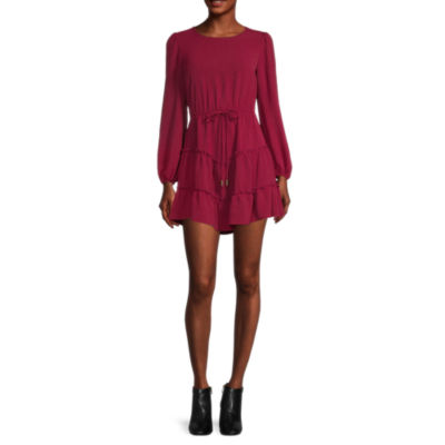 City Triangle Juniors Long Sleeve Fit + Flare Dress