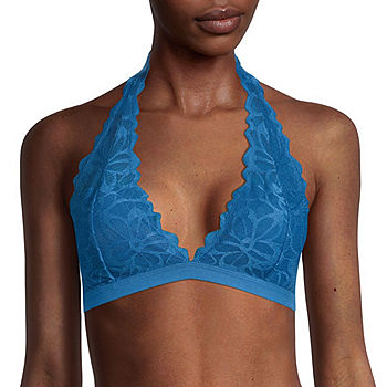 Out From Under Lace Halter Bra in Blue
