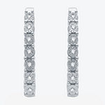 LIMITED TIME SPECIAL! 1/10 CT. T.W. Diamond Hoop and Stud Earring Set in Sterling Silver